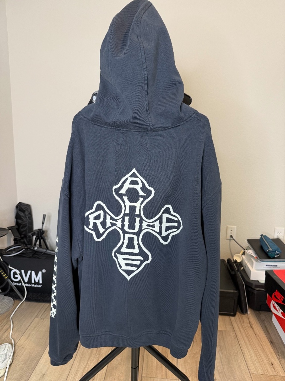 RHUDE LOGO ZIP UP HOODIE